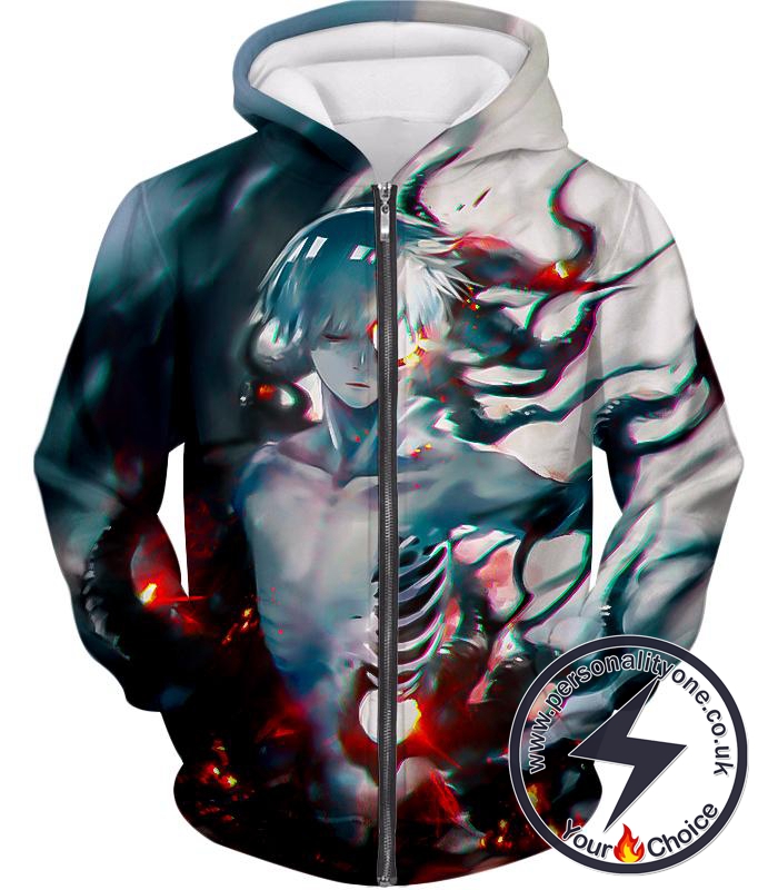 Tokyo Ghoul Losing Spirit Ken Kaneki Super Cool Anime Graphic Promo Zip Up Hoodie